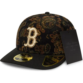 Καπέλο μαύρο καμπυλωτό προσαρμοσμένο 59FIFTY Low Profile Floral Cord Three Looms Printed Corduroy των Boston Red Sox MLB της New
