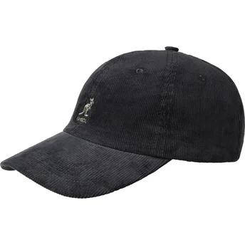 Ρυθμιζόμενο μαύρο καπέλο με καμπύλη Cord Baseball Black της Kangol