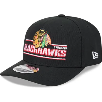 Καπέλο καμπυλωτό μαύρο snapback 9SEVENTY Stretch Snap Stated των Chicago Blackhawks NHL της New Era