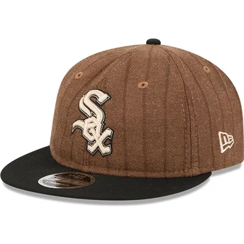 Καπέλο καφέ και μαύρο ρυθμιζόμενο 9FIFTY Retro Crown Wool Pinstripe των Chicago White Sox MLB της New Era