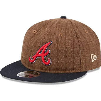 Καπέλο καφέ και μπλε σκούρο ρυθμιζόμενο 9FIFTY Retro Crown Wool Pinstripe Atlanta Braves MLB της New Era