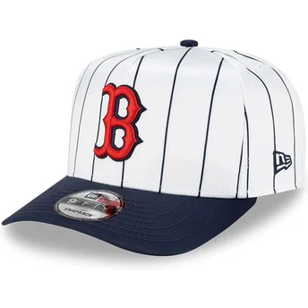 Καπέλο καμπύλης λευκό και σκούρο μπλε snapback 9FIFTY A Frame Satin Pinstripe των Boston Red Sox MLB από τη New Era