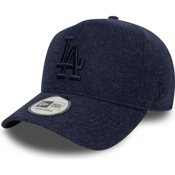 Καπέλο καμπύλης μπλε σκούρο snapback με μπλε σκούρο λογότυπο 9FORTY E Frame Melton των Los Angeles Dodgers MLB της New Era