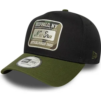 Καπέλο καμπύλης μαύρο και πράσινο snapback 9FORTY E Frame Camo Patch της New Era