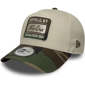 Καπέλο με κυρτό γείσο μπεζ και παραλλαγής snapback 9FORTY E Frame Camo Patch της New Era