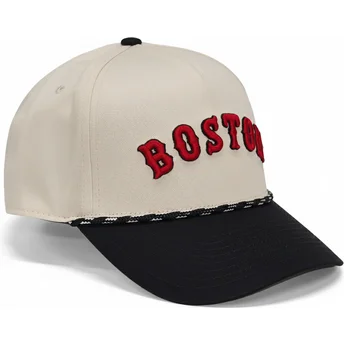 Καπέλο καμπύλο μπεζ και μαύρο snapback Rise Structured των Boston Red Sox MLB της Nike