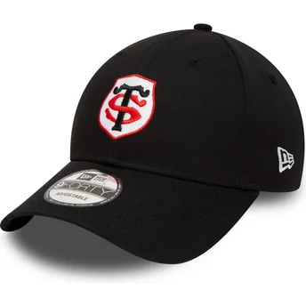 Μαύρο ρυθμιζόμενο καπέλο με καμπύλη 9FORTY Team Logo του Stade Toulousain Top 14 από New Era