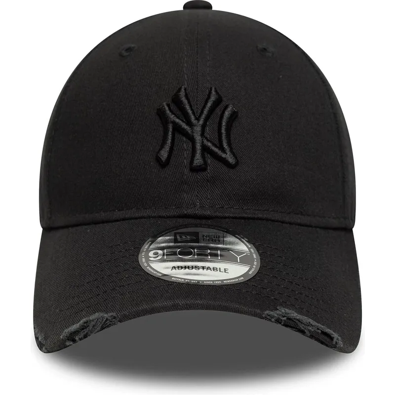 gorra-curva-negra-ajustable-con-logo-negro-9forty-wash-distress-de-new-york-yankees-mlb-de-new-era