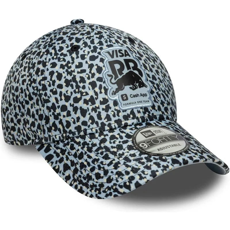 gorra-curva-leopardo-ajustable-9forty-m-crown-de-racing-bulls-f1-team-formula-1-de-new-era