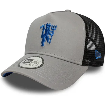 Γκρι και μαύρο trucker καπέλο A Frame Seasonal της Manchester United Football Club Premier League από New Era