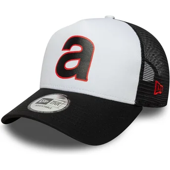 Gorra trucker blanca y negra E Frame de Aprilia Piaggio de New Era