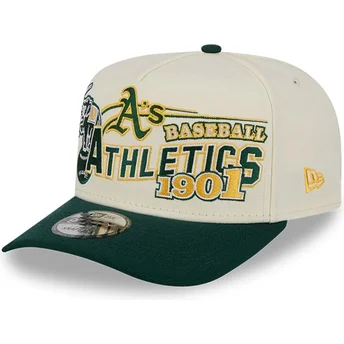 Καπέλο με καμπύλη μπεζ και πράσινο snapback 9FIFTY A Frame Classic των Oakland Athletics MLB της New Era