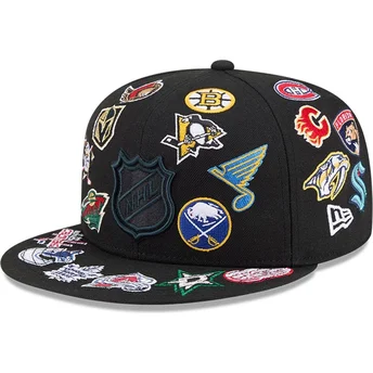 Μαύρο επίπεδο καπέλο εφαρμοστό 59FIFTY All Over του NHL της New Era