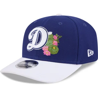 Καπέλο με καμπύλη γείσο μπλε και λευκό snapback 9SEVENTY Stretch Snap Flower των Los Angeles Dodgers MLB της New Era