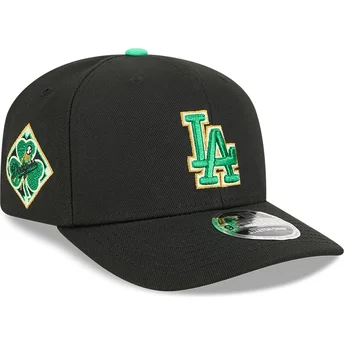 Gorra curva negra snapback 9SEVENTY Stretch Snap Saint Patrick's Day de Los Angeles Dodgers MLB de New Era