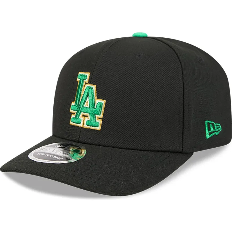 gorra-curva-negra-snapback-9seventy-stretch-snap-saint-patrick-s-day-de-los-angeles-dodgers-mlb-de-new-era