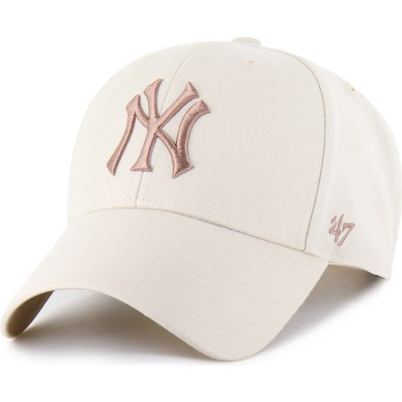 gorra-curva-beige-snapback-con-logo-marron-mvp-ballpark-de-new-york-yankees-mlb-de-47-brand
