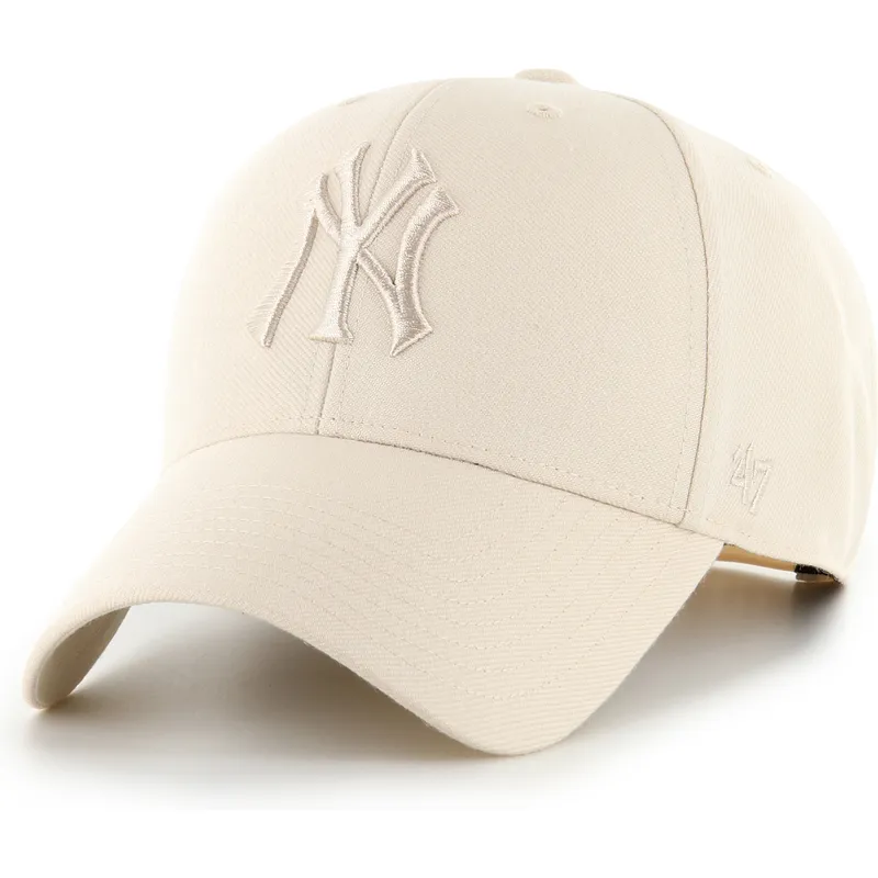 gorra-curva-beige-snapback-con-logo-beige-mvp-ballpark-de-new-york-yankees-mlb-de-47-brand