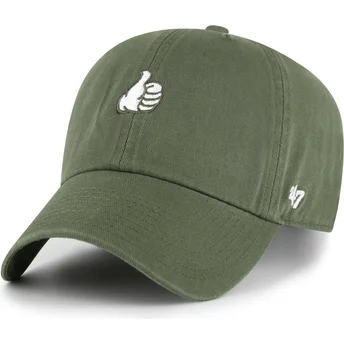 Gorra curva verde ajustable Clean Up Thumbs Up Base Runner Icon de 47 Brand