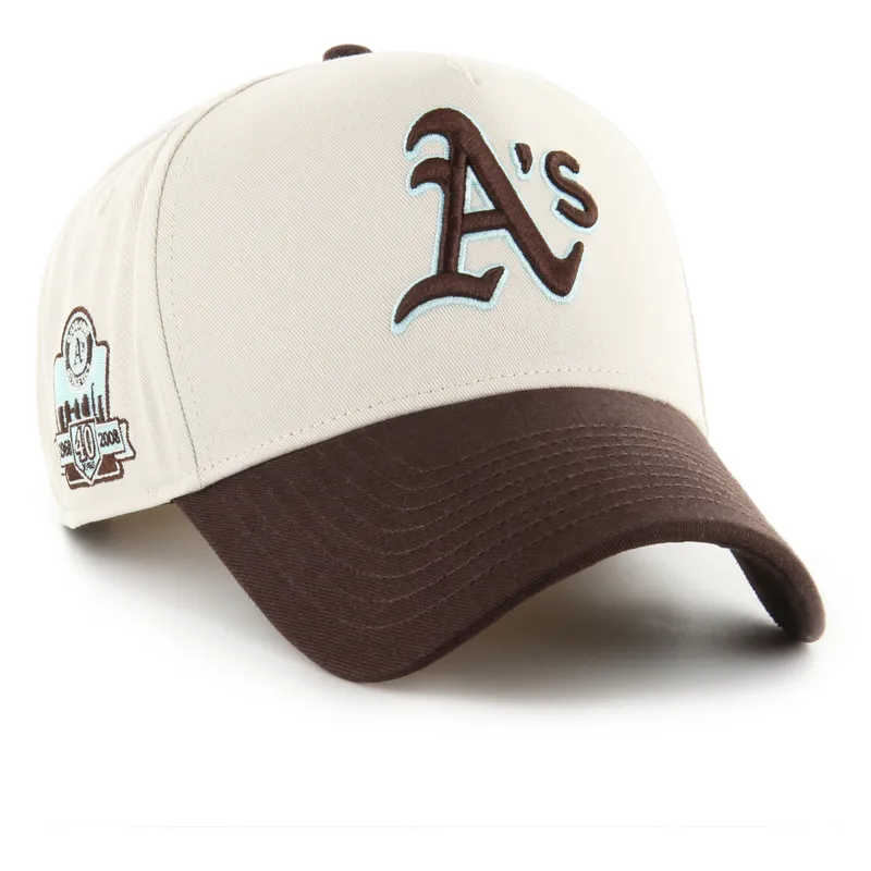 gorra-curva-beige-y-marron-snapback-mvp-dt-sure-shot-two-tone-cotton-de-oakland-athletics-mlb-de-47-brand