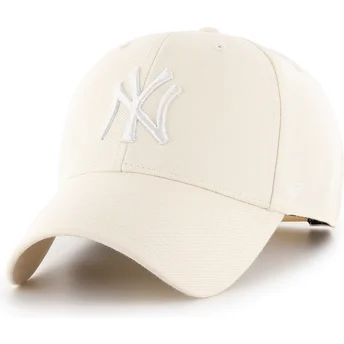 Καπέλο με καμπύλη μπεζ snapback MVP Natural των New York Yankees MLB της 47 Brand