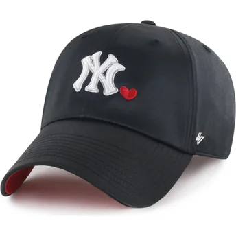 Καπέλο με καμπύλη μαύρο ρυθμιζόμενο Clean Up With Love των New York Yankees MLB της 47 Brand