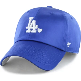 Μπλε καμπυλωτό ρυθμιζόμενο καπέλο Clean Up With Love των Los Angeles Dodgers MLB της 47 Brand