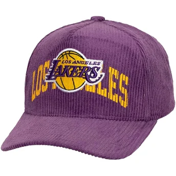 Καπέλο με καμπύλη γείσο μοβ snapback Arch Stamp Pro των Los Angeles Lakers NBA από Mitchell & Ness