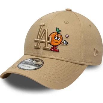 Καφέ καμπυλωτό ρυθμιζόμενο καπέλο με καφέ λογότυπο 9FORTY Tonal Icon των Los Angeles Dodgers MLB της New Era