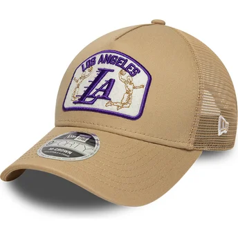 Καπέλο trucker μπεζ 9FORTY M-Crown A Frame των Los Angeles Lakers NBA της New Era
