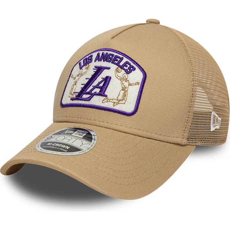 gorra-trucker-beige-9forty-m-crown-a-frame-de-los-angeles-lakers-nba-de-new-era