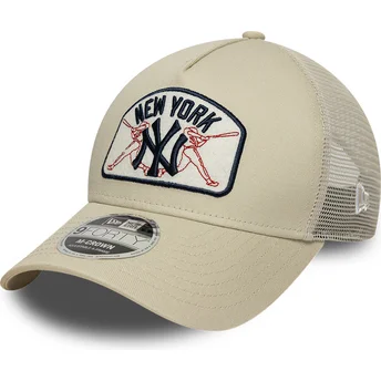 Καπέλο trucker μπεζ 9FORTY M-Crown A Frame των New York Yankees MLB της New Era