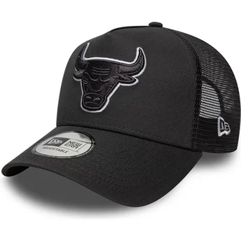 Καπέλο trucker μαύρο με μαύρο logo A Frame Outline των Chicago Bulls NBA της New Era