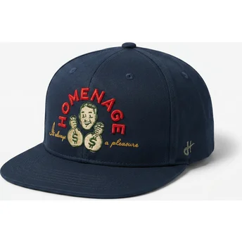 Καπέλο με καμπύλη γείσο ναυτικό μπλε snapback Money Music Shapes Identity The Snap της Homenage