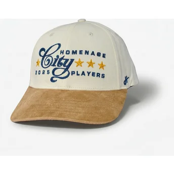 Καπέλο με καμπύλη khaki και καφέ snapback Suede Players Sport The Ball της Homenage