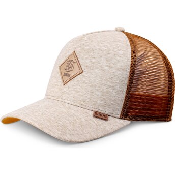 Καπέλο trucker μπεζ και καφέ HFT ColourMelange της Djinns