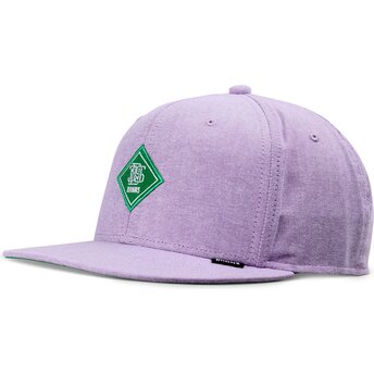 Επίπεδο καπέλο βιολετί snapback με πράσινο λογότυπο OxfordContra της Djinns