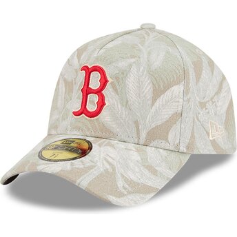 Καπέλο με καμπύλη μπεζ εφαρμοστό 59FORTY A Frame Leafy Palm των Boston Red Sox MLB της New Era