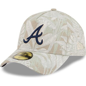 Καπέλο με καμπύλη μπεζ εφαρμοστό 59FORTY A Frame Leafy Palm των Atlanta Braves MLB της New Era