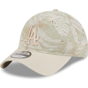 Καπέλο με καμπύλη μπεζ ρυθμιζόμενο 9TWENTY Leafy Palm των Los Angeles Dodgers MLB από New Era