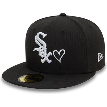 Μαύρο επίπεδο καπέλο προσαρμοσμένο 59FIFTY Heart Icon των Chicago White Sox MLB της New Era
