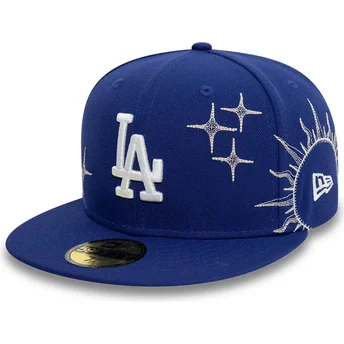Μπλε επίπεδο καπέλο προσαρμοσμένο 59FIFTY Zodiac των Los Angeles Dodgers MLB της New Era