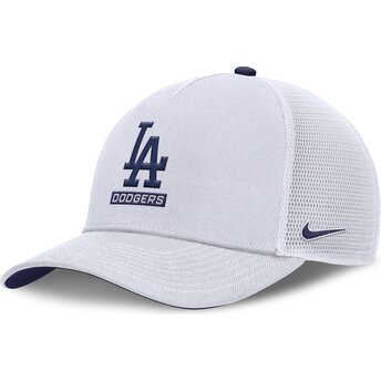 Λευκό trucker καπέλο με μπλε λογότυπο Primetime Dri-Fit Rise Structured των Los Angeles Dodgers MLB της Nike