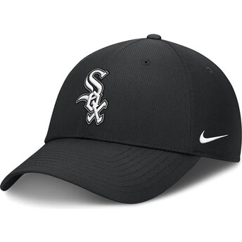 Gorra curva negra ajustable Club Structured UV Poly Ripstop de Chicago White Sox MLB de Nike