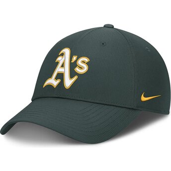 Gorra curva verde ajustable Club Structured UV Poly Ripstop de Oakland Athletics MLB de Nike