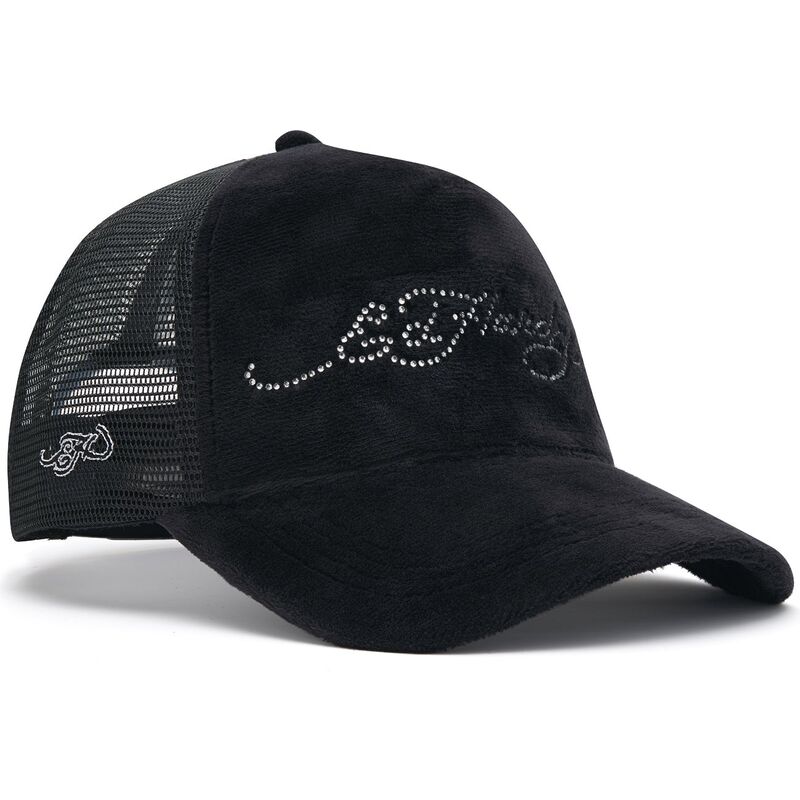 snapback-core-silver-diamante-velour-ed-hardy