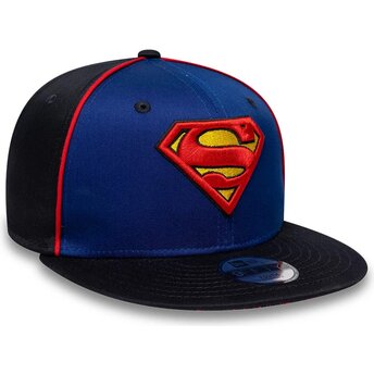 Καπέλα επίπεδη μπλε snapback για παιδιά 9FIFTY Piping από Superman DC Comics από New Era
