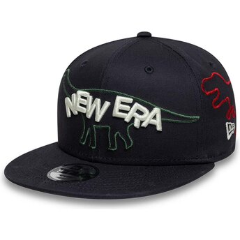 Καπέλα επίπεδη ναυτικό μπλε snapback για παιδιά 9FIFTY Dino από New Era