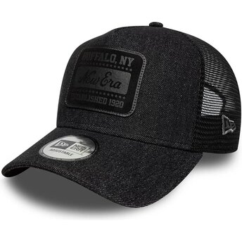 Καπέλα καμπύλη μαύρο snapback A Frame Patch Denim από New Era