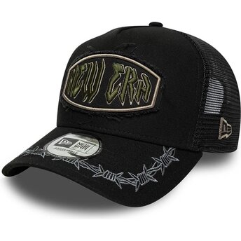 Καπέλα καμπύλη μαύρο snapback E Frame Distressed Patch από New Era